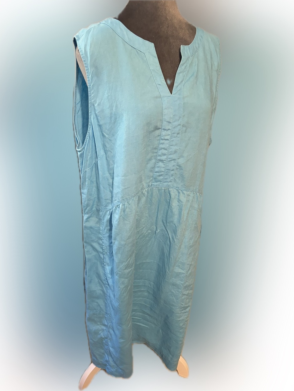 J.Jill "Love Linen" Sleeveless Notch-Neck Shift Dress